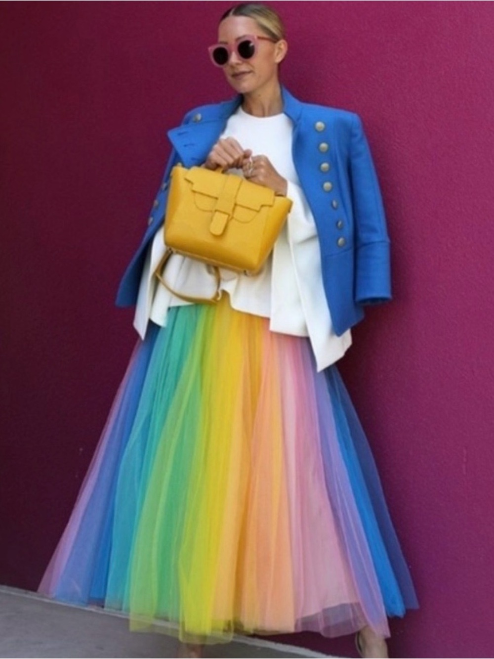 J. Crew Rainbow Tulle Maxi Skirt - Multicolor